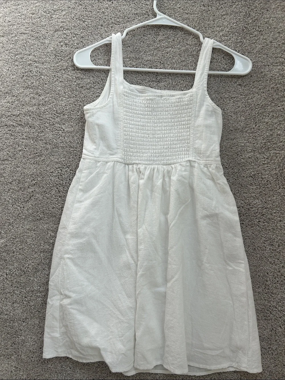 Girls art class White Sleeveless Cotton Sundress
